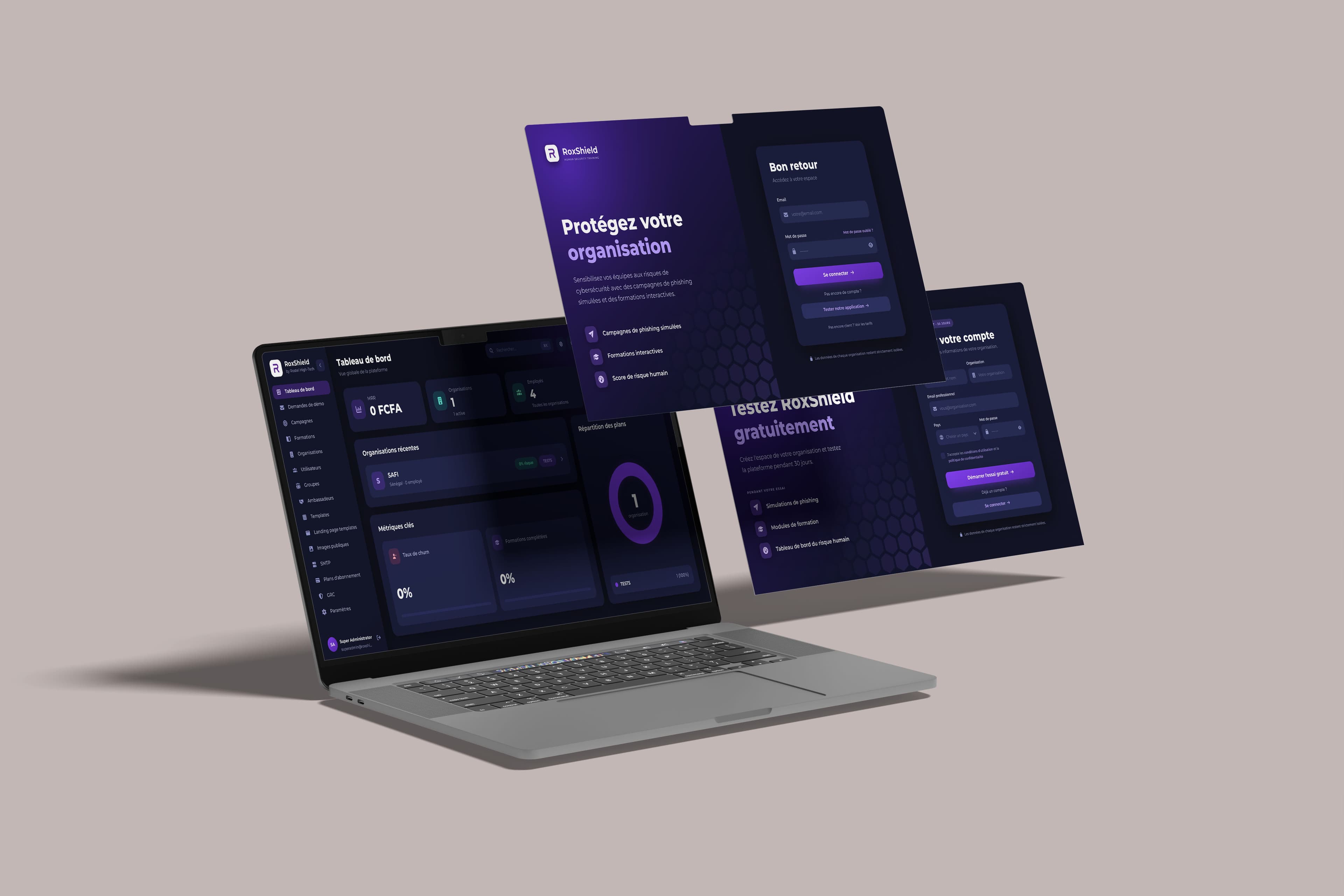 Aperçu de l'interface du projet RoxShield